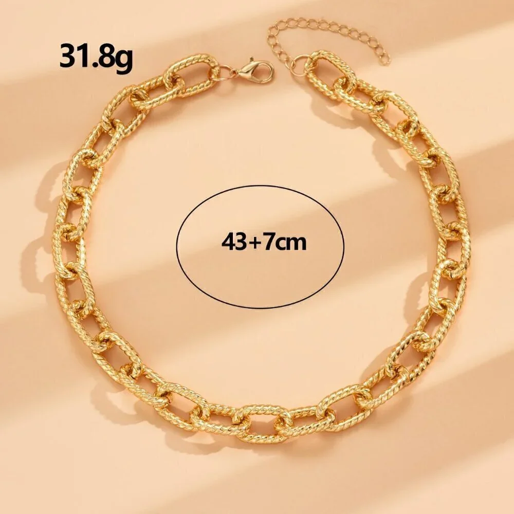 Yellow Gold Women's Minimalist Chain Necklace - Picture 3 of 3